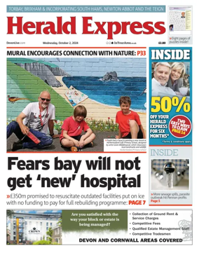 Cover of Herald Express (Torbay Brixham & South Hams Edition)