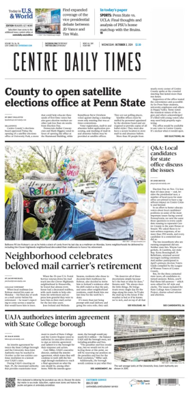 Cover of Centre Daily Times