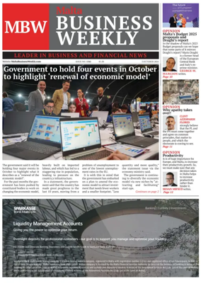 Cover of The Malta Business Weekly