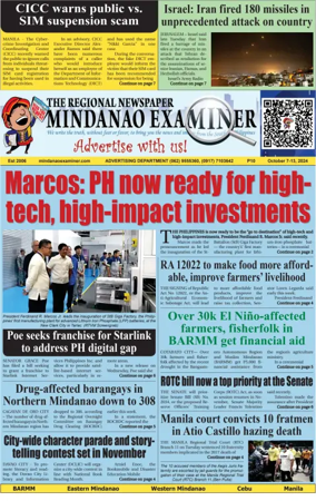 Cover of The Mindanao Examiner Regional Newspaper
