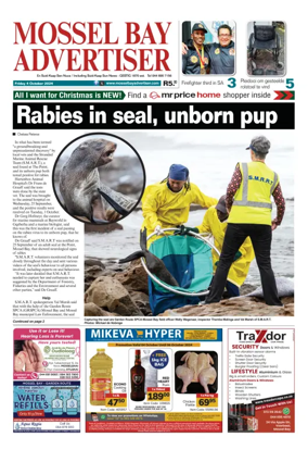 Cover of Mossel Bay Advertiser