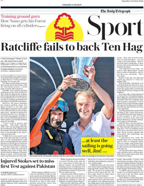 Cover of The Daily Telegraph - Sport Saturday