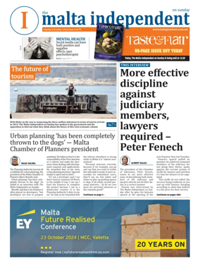 Cover of The Malta Independent on Sunday