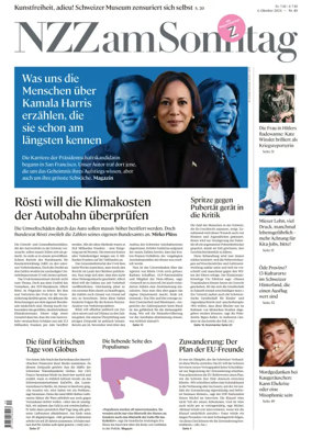 Cover of Neue Zurcher Zeitung Sunday