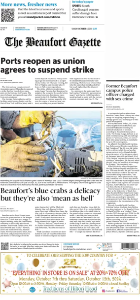 Cover of Beaufort Gazette (Sunday)