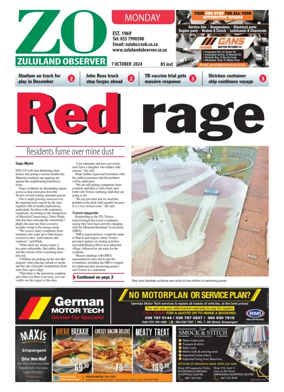 Cover of Zululand Observer - Monday