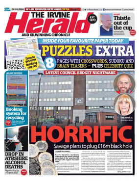 Cover of The Irvine Herald and Kilwinning Chronicle