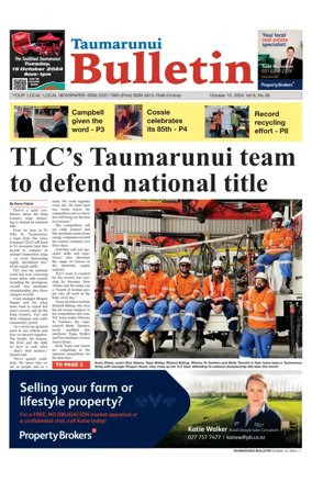 Cover of Taumarunui Bulletin