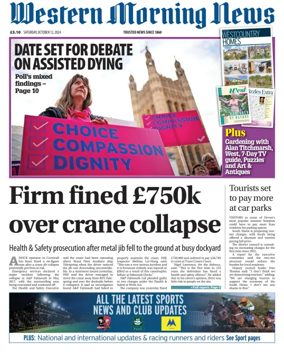 Cover of Western Morning News (Saturday)