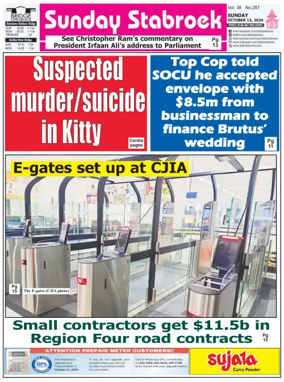 Cover of Stabroek News Sunday