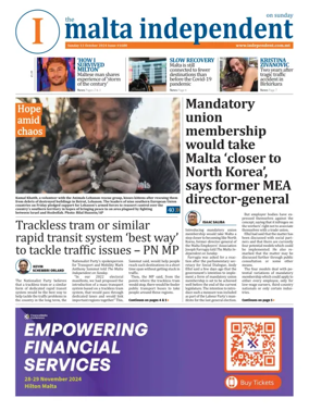 Cover of The Malta Independent on Sunday