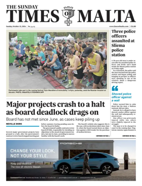 Cover of The Sunday Times of Malta