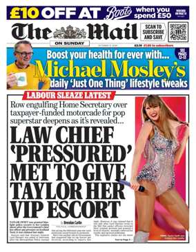 Cover of The Mail on Sunday