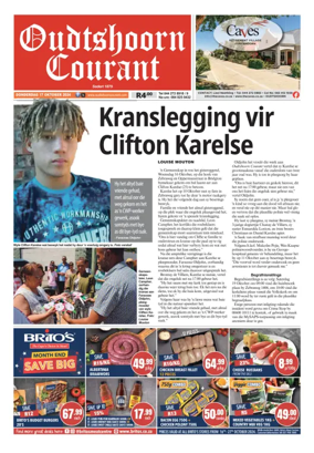 Cover of Oudtshoorn Courant