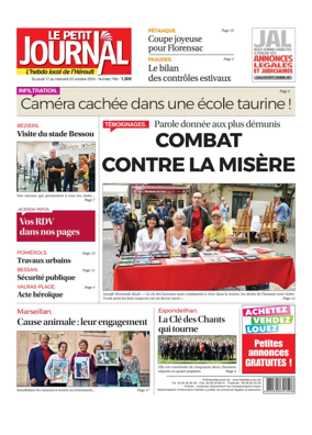 Cover of Le Petit Journal - L'hebdo local de l'Hérault