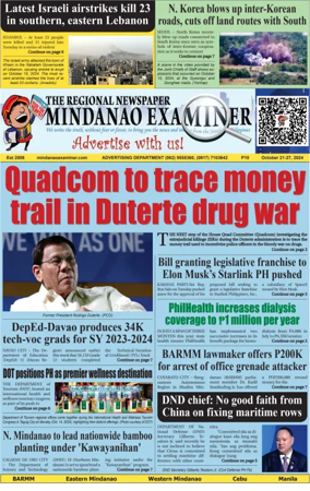 Cover of The Mindanao Examiner Regional Newspaper