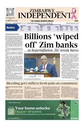 Cover of The Zimbabwe Independent