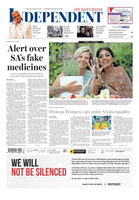 Cover of The Independent on Saturday