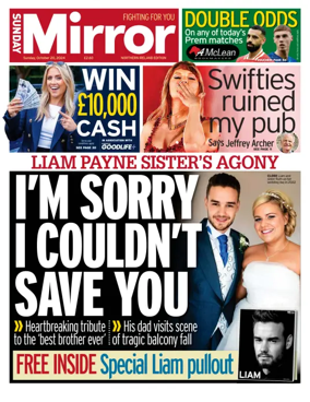 Cover of Sunday Mirror (Northern Ireland)