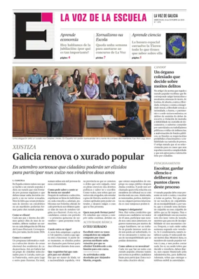Cover of La Voz de Galicia (Ferrol) - La Voz de la Escuela