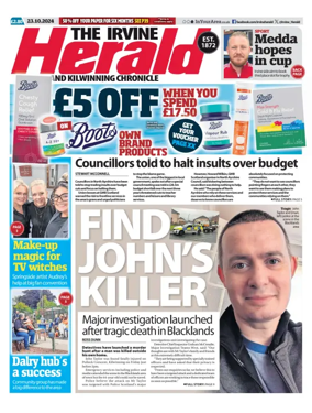 Cover of The Irvine Herald and Kilwinning Chronicle