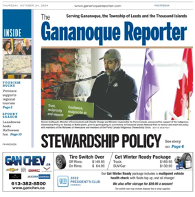 Cover of The Gananoque Reporter