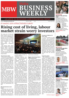 Cover of The Malta Business Weekly