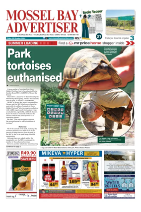 Cover of Mossel Bay Advertiser