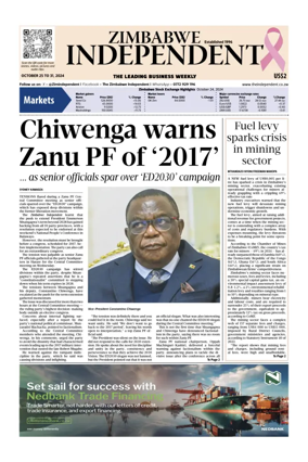 Cover of The Zimbabwe Independent