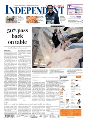 Cover of The Independent on Saturday