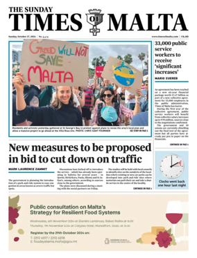 Cover of The Sunday Times of Malta