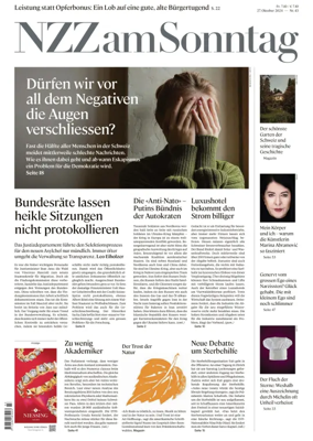 Cover of Neue Zurcher Zeitung Sunday