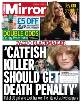 Cover of Sunday Mirror (Northern Ireland)