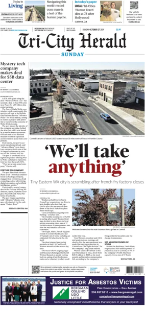 Cover of Tri-City Herald (Sunday)