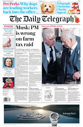 Cover of The Daily Telegraph - Saturday