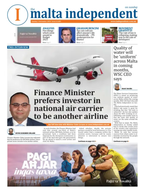 Cover of The Malta Independent on Sunday
