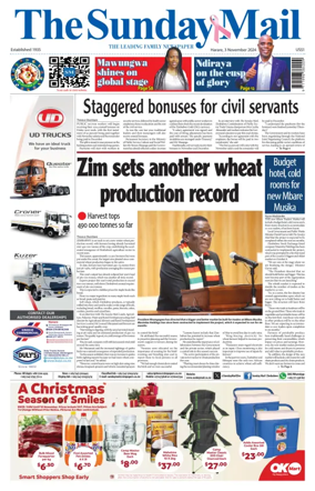 Cover of The Sunday Mail (Zimbabwe)