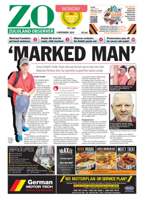 Cover of Zululand Observer - Monday