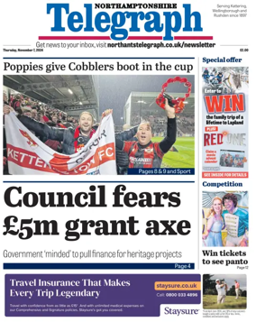 Cover of Northants Evening Telegraph