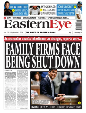 Cover of Eastern Eye (UK)