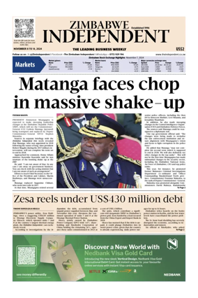 Cover of The Zimbabwe Independent
