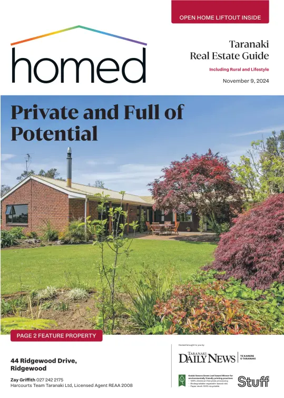 Cover of Homed Taranaki Daily News