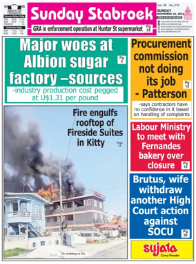 Cover of Stabroek News Sunday