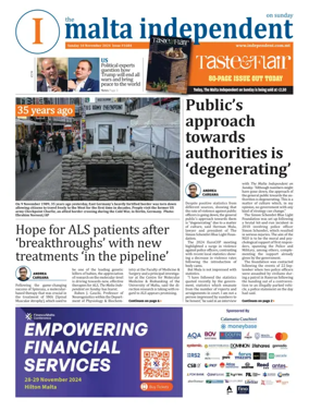 Cover of The Malta Independent on Sunday