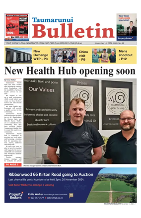 Cover of Taumarunui Bulletin