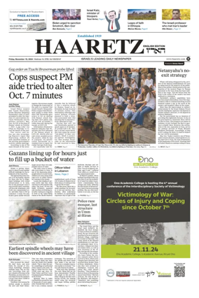 Cover of Haaretz english edition (Friday)