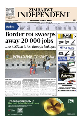 Cover of The Zimbabwe Independent