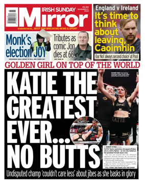 Cover of Irish Sunday Mirror