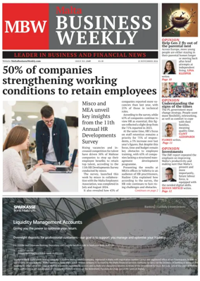 Cover of The Malta Business Weekly
