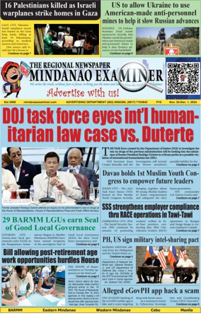 Cover of The Mindanao Examiner Regional Newspaper